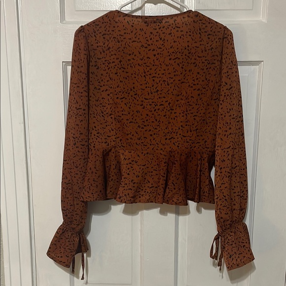 Rust orange tie front top - Picture 4 of 5